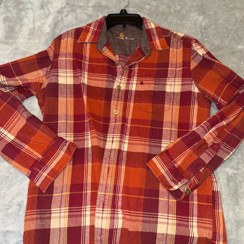 Carhartt Red and Orange Casual Button Down Shirt